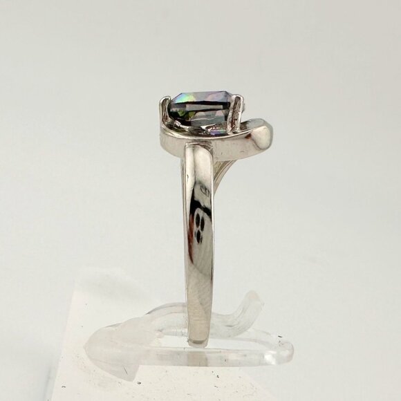 Trillion Cut Mystic Topaz Ring Size 7 - Sterling - Picture 7 of 16
